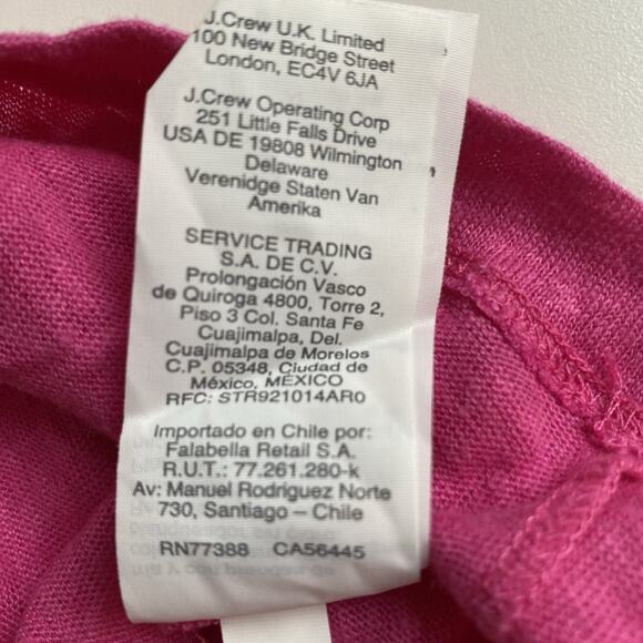 J.Crew Womens 100% Linen Tee Shirt Stretch Short Sleeve Sz XL Candy Pink NWT - Picture 8 of 11